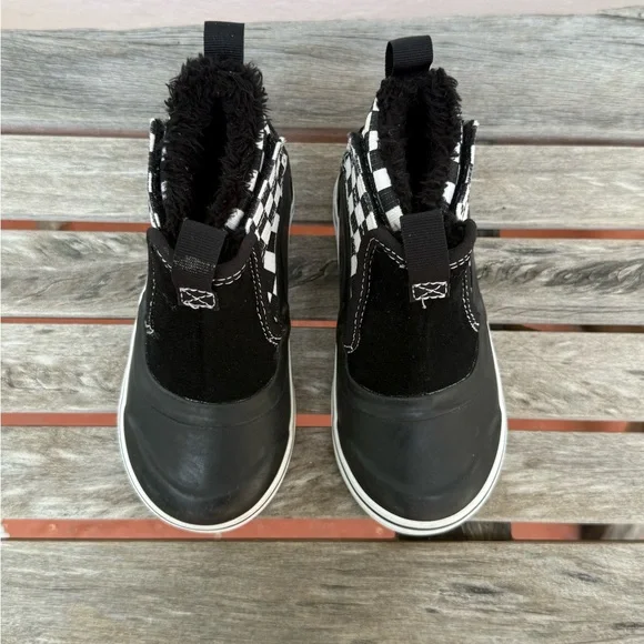 Vans Kids Black and White Checkered Waterproof Boots - Picture 3 of 15